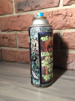 Try me print covered spray can