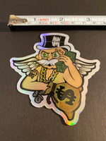 Holographic Money Bags HUSTLER sticker