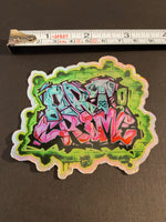 Holographic ART CRIME graffiti sticker