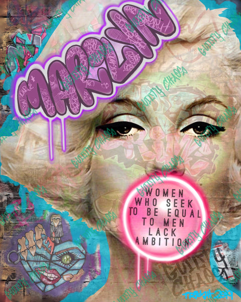 Neon Marilyn Monroe 8X10 Graffiti art print