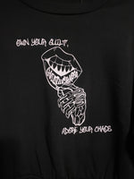 Guilty Chaos custom designed crop top sweatshirt SZ. SMALL “Adore”