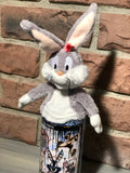 Bugs bunny stuffed & art wrapped graffiti spray can